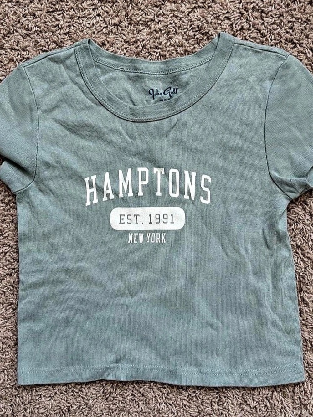 Brandy Melville Hamptons Est. 1991 New York Green Baby Tee Crop Top